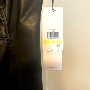 Calvin Klein black leather dress